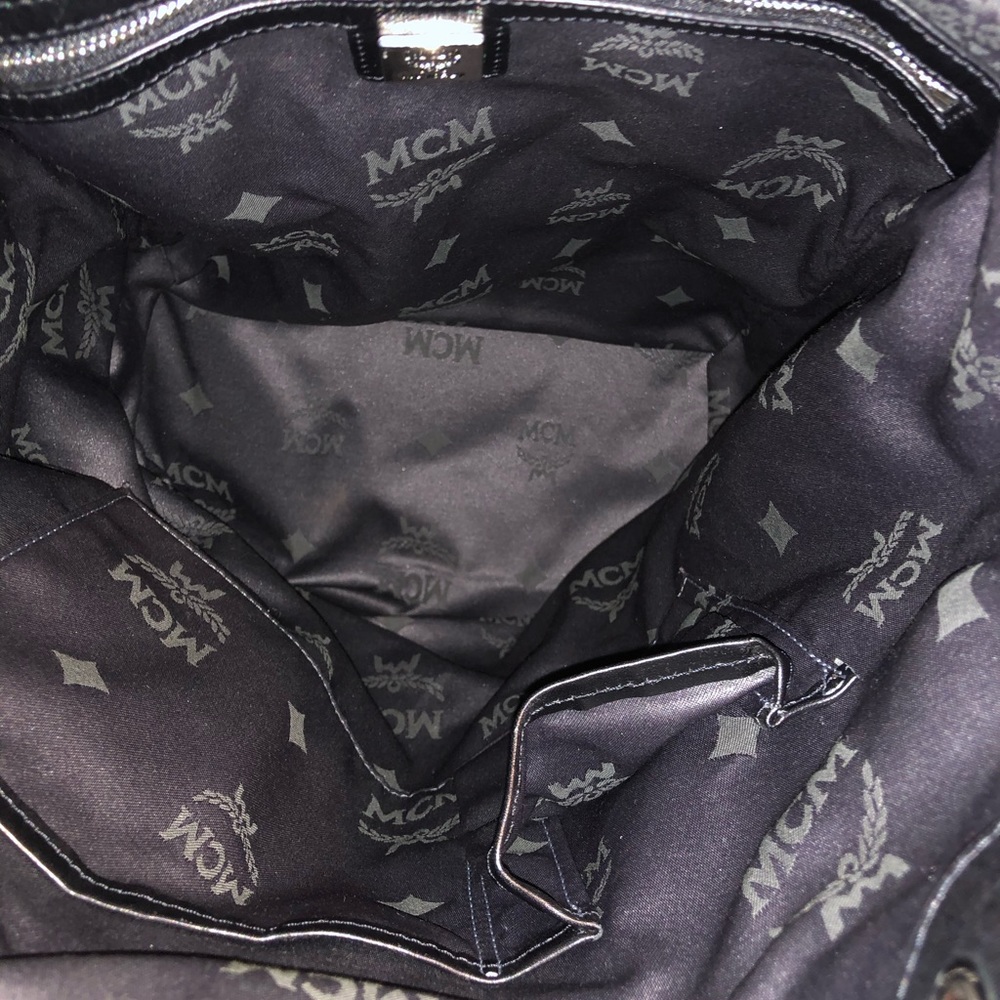 MCM Heritage Double Pocket Backpack Denim Blue - Picture 12 of 14